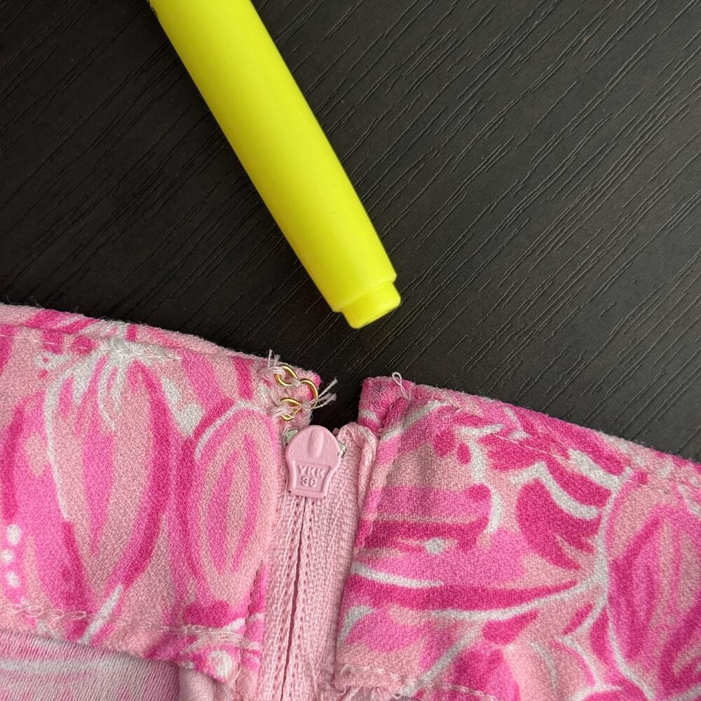 Lilly Pulitzer Fola Set Women 4 Pink Blossom Foxy Llama Top Shorts Floral Resort - Picture 10 of 16